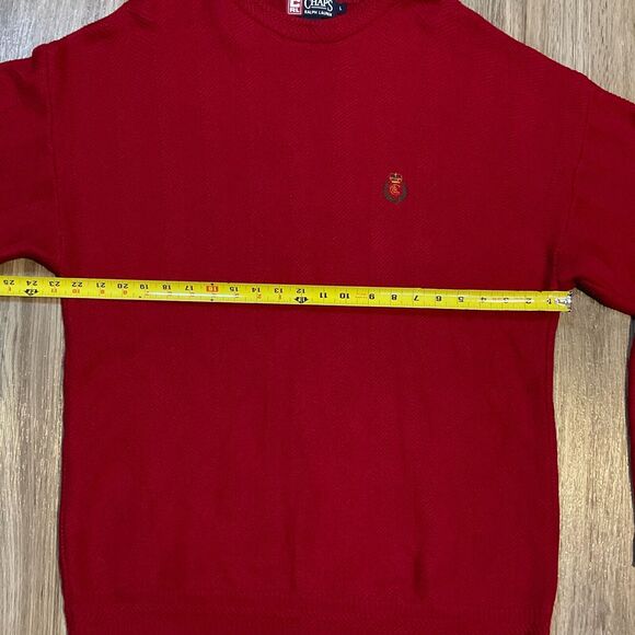 Vintage Chaps Ralph Lauren Sweater Mens Size Large Red Herringbone Hand‎ Framed - Picture 5 of 6